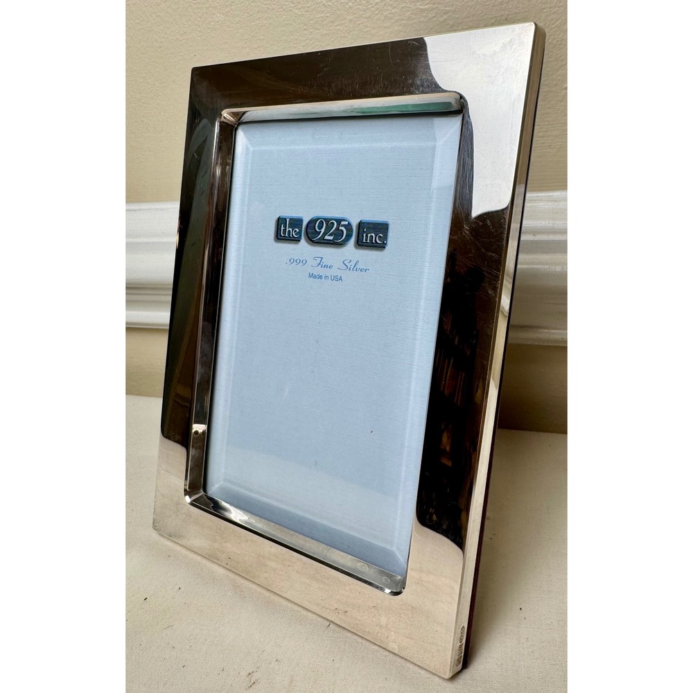 The 925 Inc .999 Fine Silver and Wood Picture Frame 5x7 Made in USA JR Hallmark